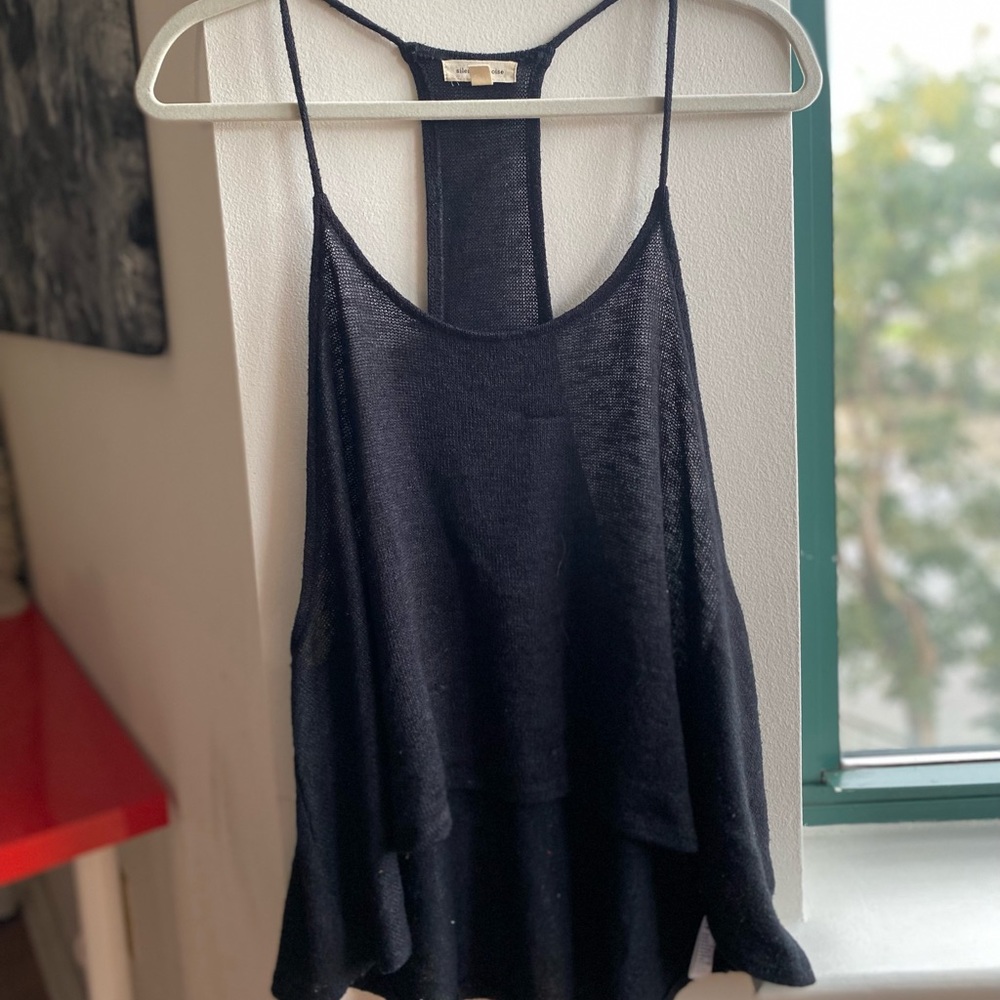 Silence + Noise Black Racerback Knit tank | Size M
